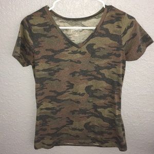 Camo V-neck shirt
